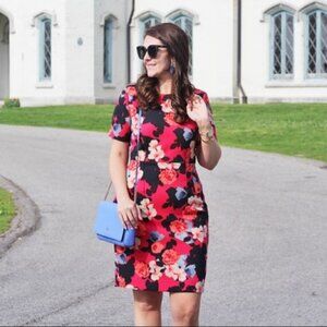 J.CREW FLORAL PINK SHEATH DRESS SIZE 4